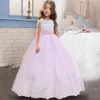 2021 robe de fille de fleur adolescente robe de noël pour les filles de bal assister à des robes de soirée formelles filles vêtements blanc fille Costume Q0716