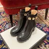 SOUTHLAND Chelsea Boots Crystal Beading Strap Chain Leather Boots Winter Chunky heel Motorcycle Boots Ankle Woman MKJL00001