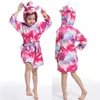 Peignoir d'hiver pour enfants dessin animé animal à capuche maison vêtements chemise de nuit flanelle enfants peignoirs de bain pyjamas cosplay fête 211023