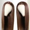 Natural Brown Long Straight Full Lace Front Wig With Baby Hair Heat Resistant Synthetic Wigs for Black Women