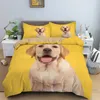 Animal Duvet Cover Sets Lovely Pet Labrador Dog Bedding Set For Kids Adult Single Double Bedclothes Quilt Comforter Covers 210615