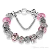 925スターリングシルバーメッキビーズクリスタルバタフライシャムブレスレットfor charm bracelet bangle diy jewelry for women4973533