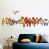 لون الطيور الإبداعية ملصقا نوم غرفة المعيشة جدار ذاتية اللصق مدخل الديكور ديكور المنزل ملصقات 210310