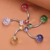 Sequins Belly Button Ring för Kvinnor Navel Piercing Acrylic Bar Stall Rostfritt Stål Barbell NomBril Sexig Kropp Smycken