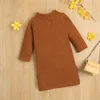 プルオーバーガールズの長袖の半袖セーターラウンドネックベース幼児の女の子冬の服子供セーター