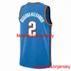 Niestandardowe shai gilgeous+Alexander #2 Swingman Jersey zszyte męskie koszulki koszykówki XS-6xl