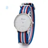 Fashion Men&Women Unisex Geneva Platinum Nylon Fabric watch Sport thin wrist Canvas Quartz Dress wrist watches for men women