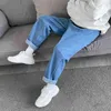 Kore Tarzı Düz ​​Kot erkek Moda Rahat Retro Mavi Kot Erkekler Streetwear Gevşek Sonbahar Hip-Hop Denim Pantolon Mens M-3XL G0104