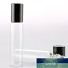 Rouleau de verre transparent de voyage en gros de 10ML sur la bouteille de parfum pour les huiles essentielles flacon cosmétique vide avec des perles en acier