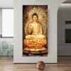 Goldene Buddha-Gemälde, Wandkunst, Poster und Drucke, Buddhismus, Leinwandgemälde, religiöse Bilder, Wohnzimmer, Heimdekoration