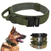 Tactical Dog Collar Niemiecki Shepard Medium Duży S na Walking Szkolenie Duresable Hearter Control Uchwyt 211022