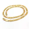 Real 24 k Yellow Gold FINISH Solid Figaro Chain Necklace Bling Link 6mm 20 inch Stamep 585 Hallmarked