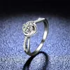 Uitstekende gesneden diamanttest gepasseerd 0,5 karaat D kleur Moissanite Rose vormige ring 100% echt zilver 925 sieraden tienermeisjes