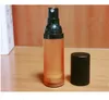 Frosted Brown Airless Bottle Black Pump Lid Sprayer Toner Lotion Cosmetic Container 15ml 30ml 50ml Makeup Tools 100pcs / lot sn3116