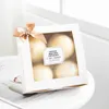 STOBAG 10PCS Caixa de Papel Branco DIY Bolo Handmade Candy Embalagem Cookies Casamento Delicioso Birling Birling Gfit Fontes Adesivos 210602