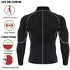 Mäns Slim Body Shaper Neopren Sweat Vest Bastu Suit Viktminskning Fitness Långärmad Zipper Träning Skjorta Slimming Trimmer Pant