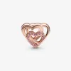 100% 925 Sterling Silver Entrelacés Love Hearts Charms Fit Pandora Original European Charm Bracelet Mode Femmes Mariage Fiançailles Bijoux Accessoires