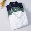 Nytt linne skjorta män sommar kortärmad fasta casual man skjorta toppar hög kvalitet ficka för man kläder asiatisk storlek 875 g0105