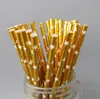 9 stijlen gouden papier stro wegwerp drinken rietjes verjaardag bruiloft feest evenement rietje 25pcs / lot