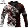 Noir Blanc Tatouage Dragon 3D Imprimé Hommes Sweat À Capuche Unisexe Streetwear Pull À Fermeture Éclair Veste Décontractée Survêtements KJ0192 220114