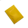 200 pcs / lote manga amarelo colorido fosco zip bloqueio alumínio foil pacote de alimentos sacos plana auto selo mylar zipper bolsas de varejo