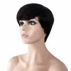 Peruca estilo bob brasileiro cortada 100% perucas de cabelo humano curto pixie máquina indiana feita nenhuma peruca de renda para mulheres negras234p