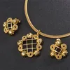 Dubai Golden for Luxury Large Pendant Earrings Sets Gold Plated Women Necklace Costume Jewelry