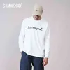 SIMWOOD 2021 Autunno Inverno Nuova Lettera Stampa Manica Lunga T-Shirt Da Uomo 100% Cotone Pullover Plus Size Marchio di Abbigliamento G1229