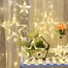 LETスタークリスマスハンギングカーテンライト文字列ネットクリスマスホームパーティーDecウェディングガーデン装飾＃Y5 Y0720