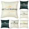 Linen Printed Throw Pillows Case Home Textile Bedside Waist Pillow Cross-border Champagne Pattern Sofa Pillows Gifts