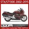 Kit Bodys per Honda Pan Europea STX1300 ST1300 02-15 93No.43 STX STX STX ST 1300 Red St-1300 2002 2003 2004 2005 2006 2007 2007 2008 STX-1300 09 10 11 12 13 14 15 Carenatura OEM