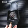 Casual New Slide Deluxe For Men and Women Designer Smoking Leather Shoes Star Slippers Fashion Flip-Flops 9480