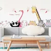 Tofok DIY Lovely Animal Bear Deer Wall Sticker Porta di casa Bambini Nursery Decalcomanie Soggiorno Divano TV Sfondo Decorazione 210310