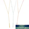 Pendentifs en forme de Y en acier inoxydable Collier de luxe Chaîne de bambou Chaîne de bambou pour femmes Cadeau Minimaliste Mode Bijoux Accessoires