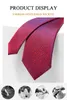 Brand Luxury Wine Red Plaid Tie For Men 7 CM Wedding Business Fashion Dress Suit Silk Polyester Male Necktie With Gift Box