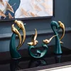 陶磁器の置物自宅の装飾彫刻ミニマリストスタイルのオフィスの机ヨーロッパのリビングルームのアクセサリー211101