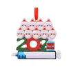 In Stock Quarantine Personalized Christmas 2021 Decoration DIY Hanging Ornament Cute Resin Snowman Pendant Social Distancing Party