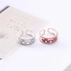 Bröllopsringar R002Small Fresh Rose Hollow Heart Ring Wide Version Micro Set Zircon Tail8660416