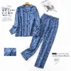 Inverno 100% algodão pijama conjuntos mulheres sleepwear primavera outono coreia doce desenho de algodão pijama mulheres pijamas mujer 210831
