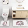 Rideaux de douche Pâques printemps aquarelle fleurs rideau couvercle de toilette couverture tapis de bain ensemble tapis de salle de bain baignoire décor à la maison