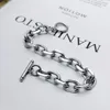 Link, Chain Herr Armband i rostfritt stål Trendigt Curb Cuban Link Armband Klassiskt Silver Färg Punk Braslet Homme Smycken Tillbehör