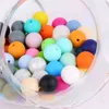 Tyry.Hu 200Pcs Food Grade Silicone Beads Round 12-19mm Nursing Bead Teething For Baby Teethers Necklace DIY Accessories 211106
