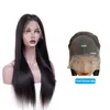 Peruano Virgem Virgem Humana 13x6 Lace Frontal Wig Reta Cor Natural 12-32inch Perucas de Parte Livre