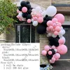 123 sztuk Czarny Różowy Balon Garland Arch Event Party Balons Wedding Birthday Party Decoration Balloons Dzieci Dorosły 1st Baby Shower X0726