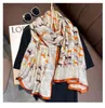 Marca Designer Silk Lenço de Alta Qualidade Foulard Bandana Long Long Long Shawls Winch Neck Scarves Pashmina Lady Hijab 2020