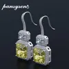 Pansysen Original Top Brand Yellow Dangle Drop Earrings For Women Luxury White Gold Color Silver Fine Jewelry Earring Gift 2106245547540