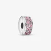 100% 925 Sterling Silver Pink Pave Clip Charms Fit Pandora Original European Charm Bracelet Mode Mariage Fiançailles Bijoux Accessoires pour Femmes