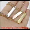 New Blank Bar Pendant Necklace Stainless Steel Necklace Gold Rose Gold Silver Blank Bar Charm Pendant Jewelry For Buyer Own Engraving 59Ais