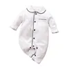 Recién nacido niña niño mamelucos algodón otoño primavera infantil niño homesuit bebe mono con cuello bolsillo ropa ropa de bebé 210309