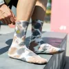 Socks Streetwear刺繍の笑顔フェイスタイ色のヒップホップ男性女性原宿ファッションカジュアルカジュアルコットンソックス